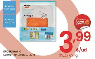 Oferta de Eroski Basic - Salmón Ahumado por 3,99€ en Eroski