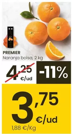 Oferta de Premier - Naranja Bolsa por 3,75€ en Eroski