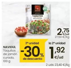 Oferta de Navidul - Taquitos De Jamón Curado por 2,75€ en Eroski