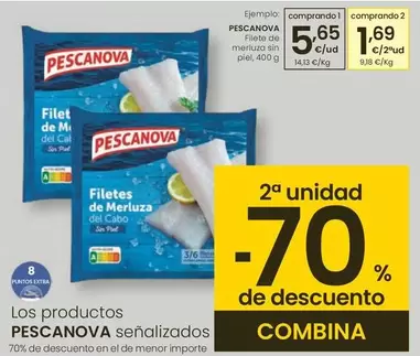 Oferta de Pescanova - Filete De Merluza Sin Piel por 5,65€ en Eroski