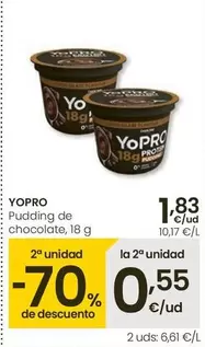 Oferta de YoPRO - Pudding De Chocolate por 1,83€ en Eroski