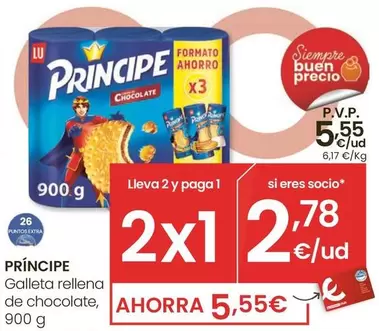 Oferta de Príncipe - Galleta Rellena De Chocolate por 5,55€ en Eroski