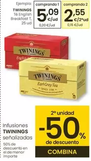 Oferta de Twinings - Té English Breakfast T por 5,09€ en Eroski