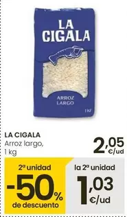 Oferta de La Cigala - Arroz Largo por 2,05€ en Eroski