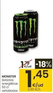 Oferta de Monster - Bebidas Energéticas por 1,45€ en Eroski