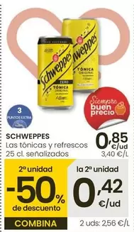 Oferta de Schweppes - Tónicas Y Refrescos por 0,85€ en Eroski