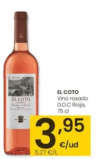 Oferta de El Coto - Vino Rosado D.O.C Rioja por 3,95€ en Eroski