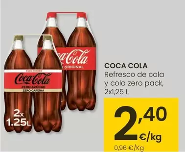 Oferta de Coca-Cola - Refresco De Cola Y Cola Zero por 2,4€ en Eroski