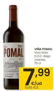 Oferta de Viña Pomal - Vino Tinto D.O.C. Rioja Crianza por 7,99€ en Eroski