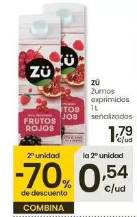 Oferta de Zü - Zumos Exprimidos por 1,79€ en Eroski