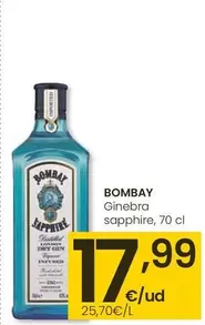 Oferta de Bombay - Ginebra Sapphire por 17,99€ en Eroski