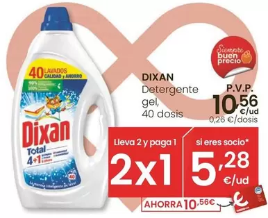 Oferta de Dixan - Detergente Gel por 10,56€ en Eroski