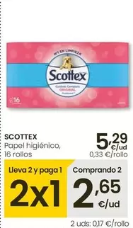 Oferta de Scottex - Papel Higiénico por 5,29€ en Eroski