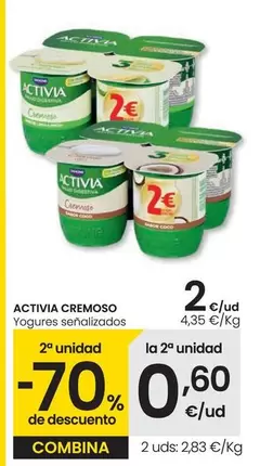 Oferta de Activia - Cremoso  por 2€ en Eroski