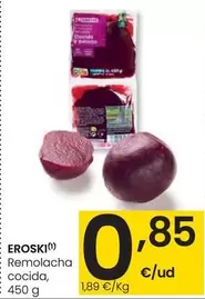 Oferta de Eroski - Remolacha Cocida por 0,85€ en Eroski