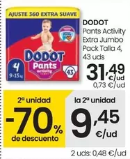 Oferta de Dodot - Pants Activity Extra Jumbo Pack Talla  por 31,49€ en Eroski