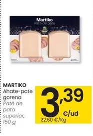 Oferta de Martiko - Paté De E Pato Superior por 3,39€ en Eroski