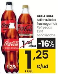 Oferta de Coca-Cola - Refrescos por 1,25€ en Eroski