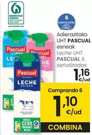 Oferta de Pascual - Leche UHT por 1,16€ en Eroski