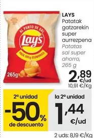 Oferta de Lay's - Patatas Sal Super Ahorro por 2,89€ en Eroski