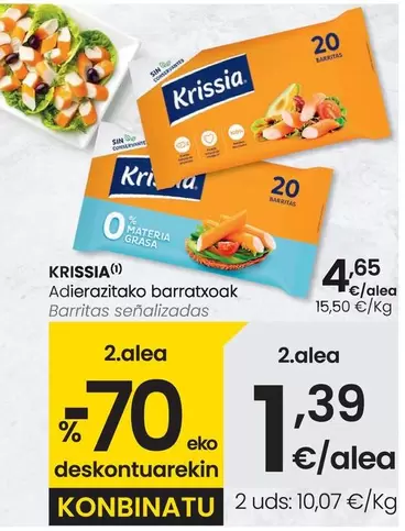 Oferta de Krissia - Barritas Senalizadas por 4,65€ en Eroski