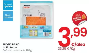 Oferta de Eroski - Basic Salmon Ahumado por 3,99€ en Eroski