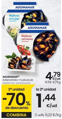 Oferta de Aguinamar - Mejillones Senalizados por 4,79€ en Eroski