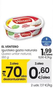 Oferta de El Ventero - Queso Untar Natural por 1,99€ en Eroski