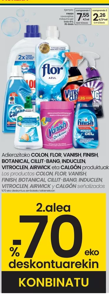 Oferta de Finish - Lavavajillas Máquina Gel Todo En 1 por 7,55€ en Eroski