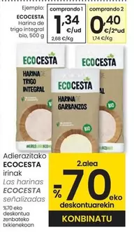 Oferta de Ecocesta - Harina De Trigo Integral Bio por 1,34€ en Eroski