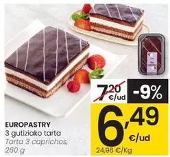 Oferta de Europastry - Tarta 3 Caprichos por 6,49€ en Eroski