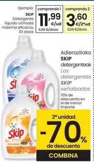 Oferta de Skip - Detergente Líquido Ultimate Máxima Eficacia por 11,99€ en Eroski