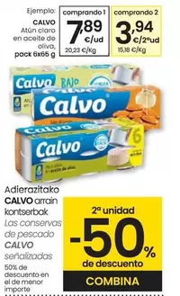 Oferta de Calvo - Atún Claro En Aceite De Oliva por 7,89€ en Eroski