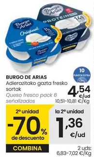 Oferta de Burgo De Arias - Queso Fresco Pack 6 Senalizados por 4,54€ en Eroski