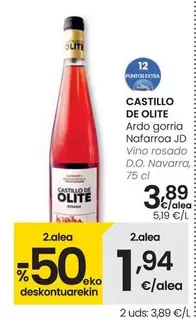 Oferta de Castillo De Olite - Vino Rosado D.O. Navarra por 3,89€ en Eroski