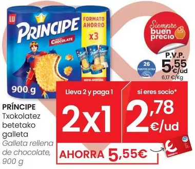 Oferta de Príncipe - Galleta Rellena De Chocolate por 5,55€ en Eroski