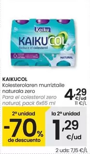 Oferta de Kaiku - Kaikucol Para El Colesterol Zero Natural por 4,29€ en Eroski