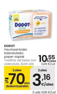 Oferta de Dodot - Toallitas De Bebe Con Calendula por 10,55€ en Eroski