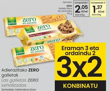 Oferta de Zero - Galleta Fibra Sin Azúcares por 2,05€ en Eroski