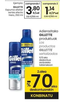 Oferta de Gillette - Espuma Afeitar Series Efecto Hielo por 3,8€ en Eroski