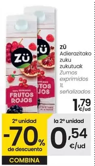 Oferta de Zü - Zumos Exprimidos por 1,79€ en Eroski