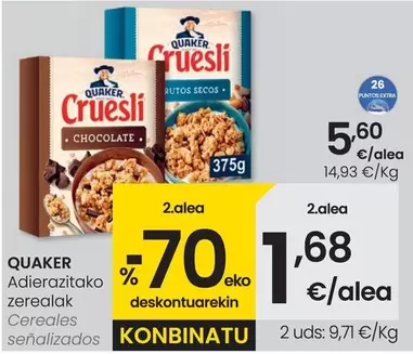 Oferta de Quaker - Cereales  por 5,6€ en Eroski