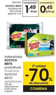 Oferta de Scotch-Brite - Estropajo De Fibra Verde Gigante por 1,49€ en Eroski