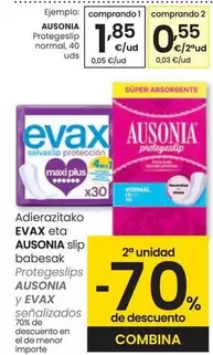 Oferta de Ausonia - Protegeslip Normal por 1,85€ en Eroski