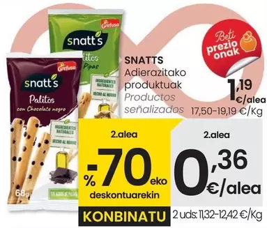 Oferta de Snatt's - Productos Señalizados por 1,19€ en Eroski