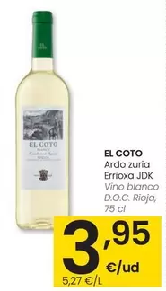 Oferta de El Coto - Vino Blanco D.O.C. Rioja por 3,95€ en Eroski