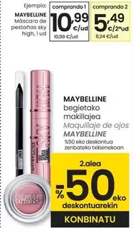 Oferta de Maybelline - Máscara De Pestañas Sky High por 10,99€ en Eroski