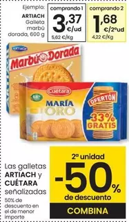 Oferta de Artiach - Galleta Marbu Dorada por 3,37€ en Eroski