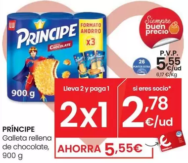 Oferta de Príncipe - Galleta Rellena De Chocolate por 5,55€ en Eroski