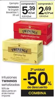 Oferta de Twinings - Té English Breakfast T por 5,39€ en Eroski